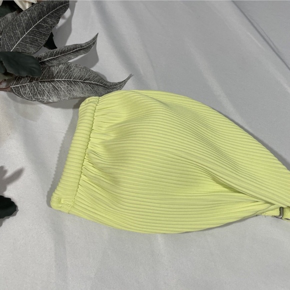 NWT Billabong [‎ XL ] Tanline Lulu Bandeau Bikini Top in Shadow Lime - Picture 4 of 12